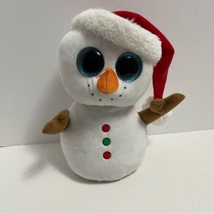 TY BEANIE BOO Scoops the snowman Christmas plush doll 10” stuffed animal